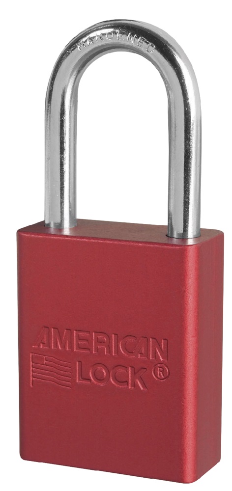 Anodized Red Aluminum Safety Padlock with 1.5